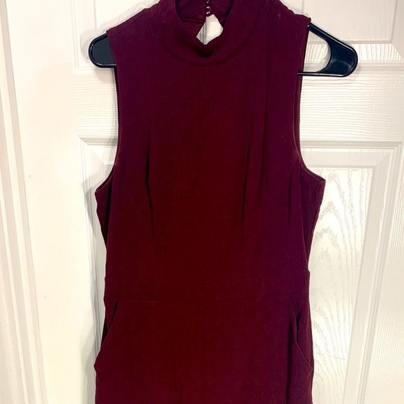 Eva Franco Burgundy Jumpsuit w/ semi-open back - Picture 3 of 3